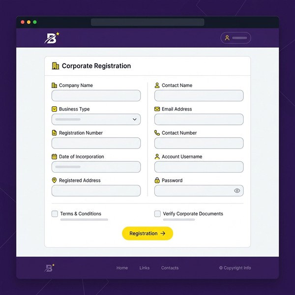 Interface rápida e direta de registo na Hollywoodbets